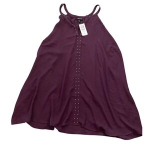 Torrid Purple Blouse Georgette‎ Embellished Tank Winter Bloom Size 3X